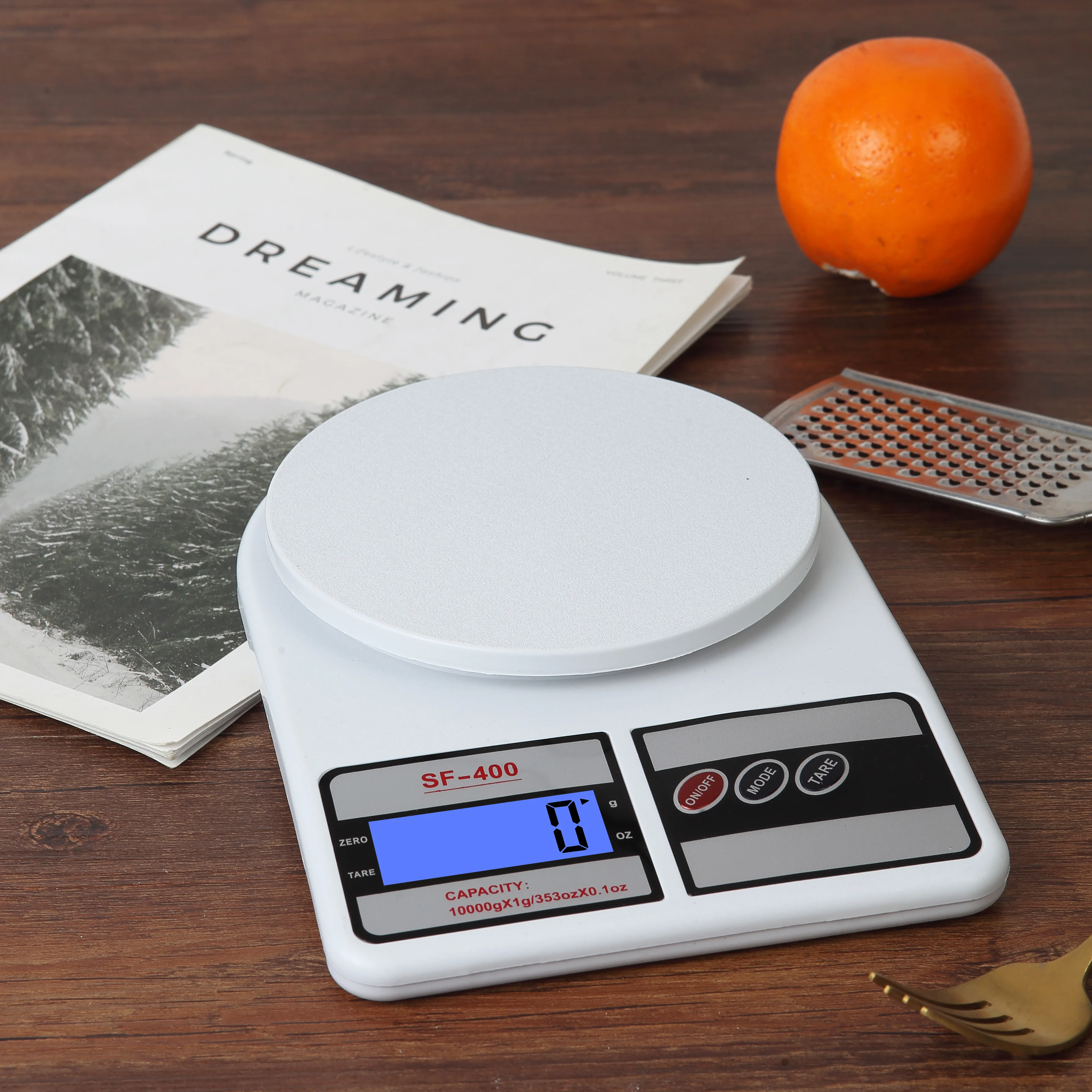 Hotsale Model sf400 Electronic Digital Kitchen Scale SF-400 Gram 10Kg 7Kg Bright White Platform Digital Food Scale