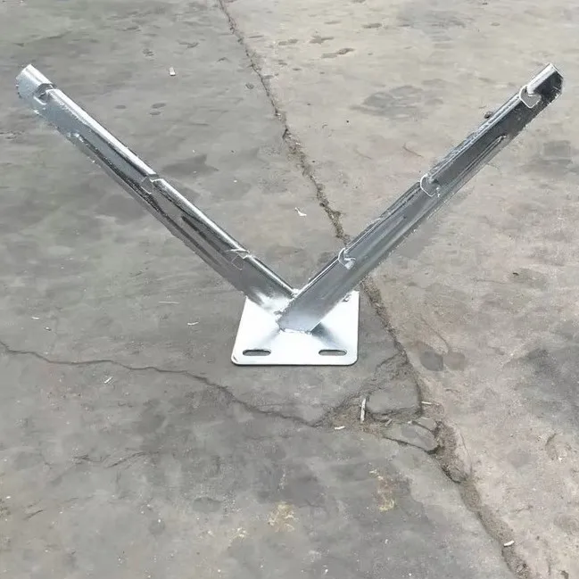 Steel Barbed Wire galvanized Extension V Arms Chain Link Fence Barb Wire double Arm razor concertina wire support bracket
