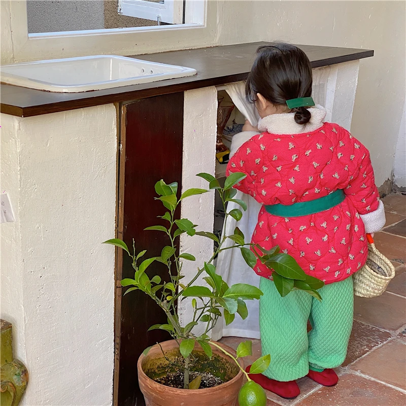 2021 New fashion Girl Cotton Jacket Thick Warm Kids christmas red outwear Winter Clothes Children Jacket for kids Boys Coat