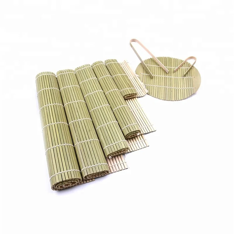 24cmand 27cm Green Bamboo Round rolling Sushi Mat Factory Supply High Quality Low Price Sushi Roll Bamboo Sushi Rolling Mat