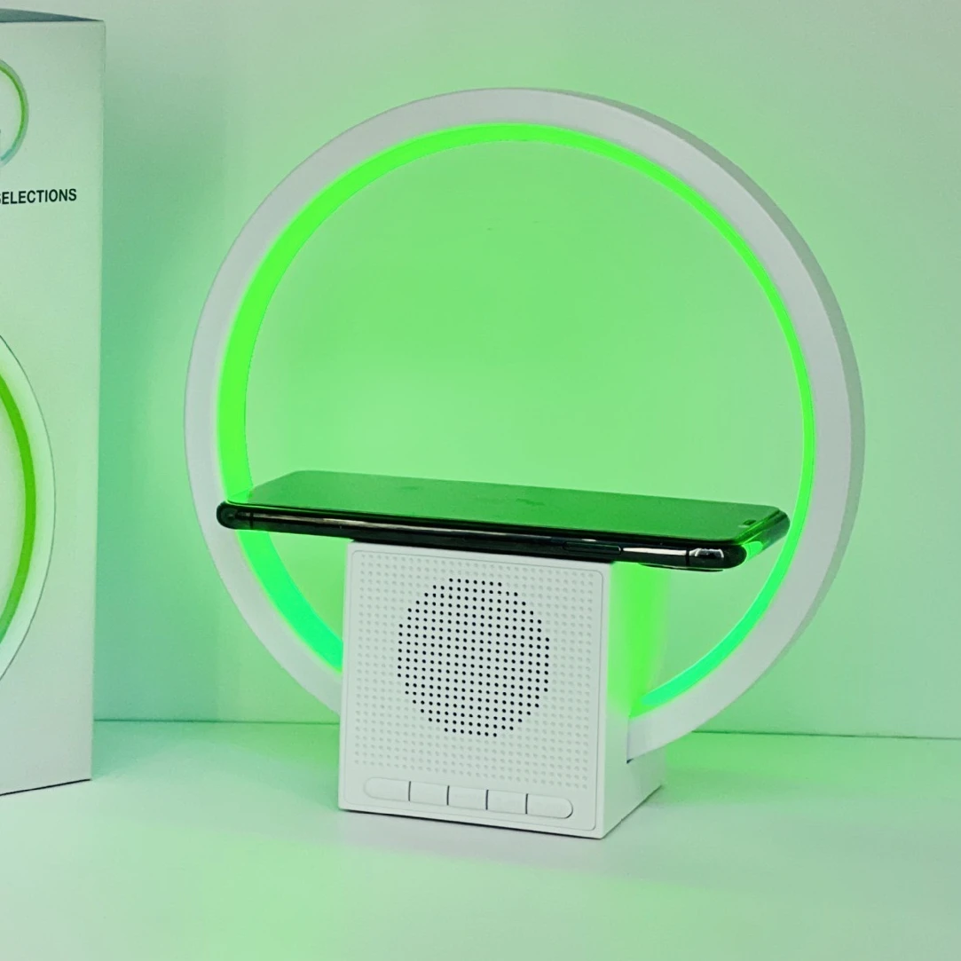 G shape transparent speaker stereo speaker fm radio adjustable led screen speaker audio BT-256/258