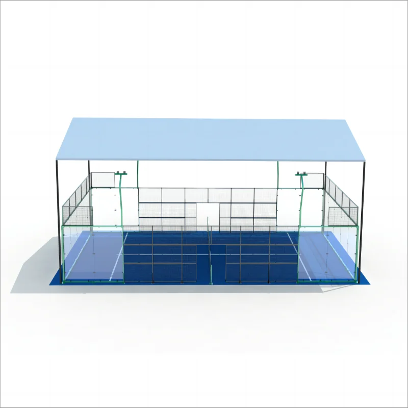 Manufacturer Outdoor Panoramic Custom Colors Padel Tennis Court With Roof Cover