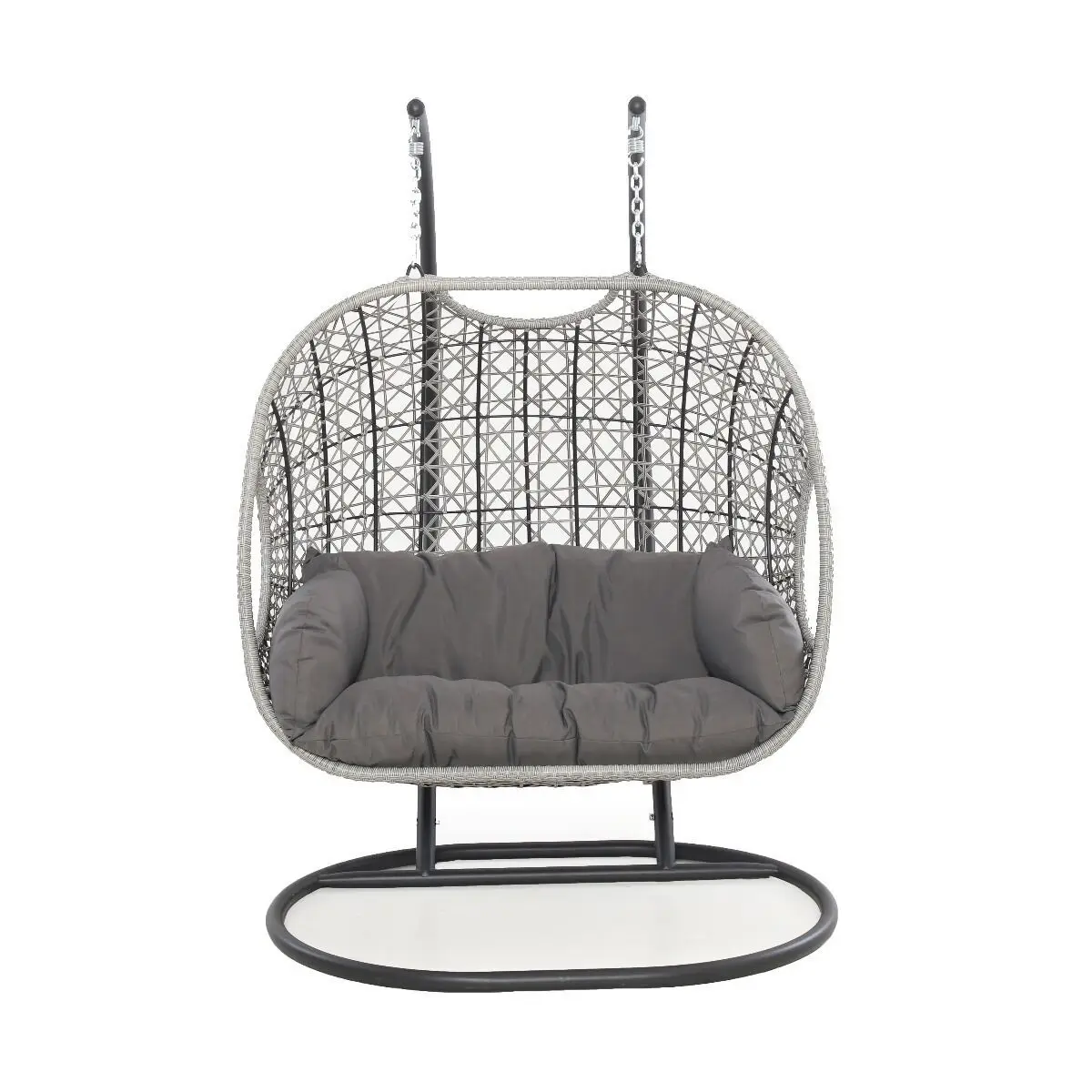 Morden Design Patio Hanging Wicker Swing Egg Sofa with Stand Garden loveseat Outdoor Double Seat Rattan Foldable Swing Chair