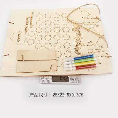 Горячая Распродажа DIY граффити ИД Мубарак украшение с ручками Сделай Сам Рукоделие Спальня Гостиная деревянный календарь Рамадан обратный отсчет