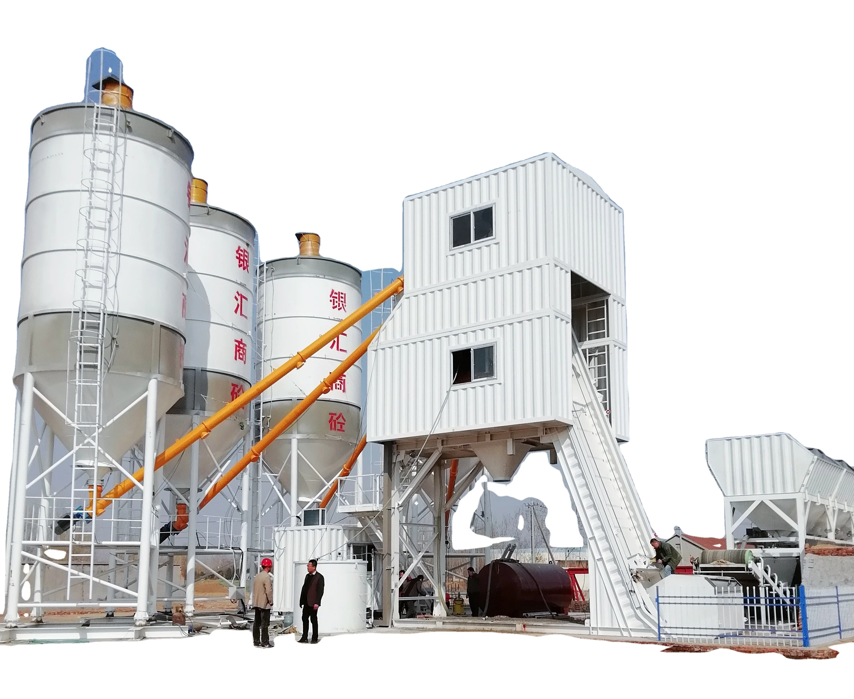 HZS100 Concrete Batching Plant 100m3/h Sale Fast Installation  Batching Plant for road construction