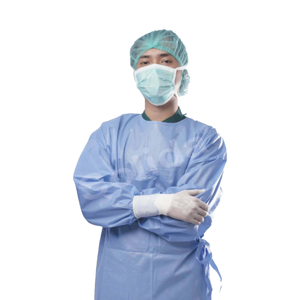 Disposable Protective Suit Sterilization Surgical/Medical Nonwoven Isolation Gown with Thumb holes protective gown
