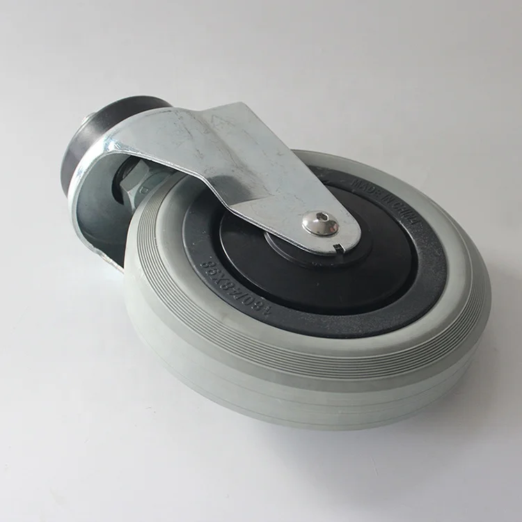 180mm Airport Trolley Handle Luggage Caster Gray Nature Rubber Wheels