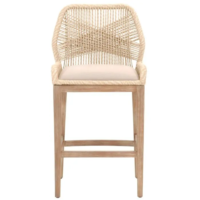 
Modern Design Rope Weave Upholstered Wood Bar Stool 