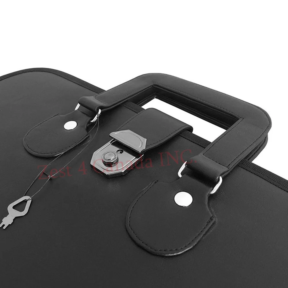 
Masonic Regalia Smart File Case For MMWM Apron with Soft Handle in Black Leather 