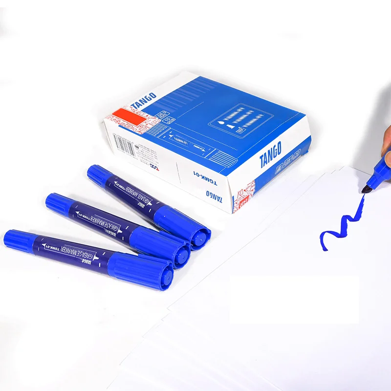 TANGO Office high performance whiteboard pens refillable erasable marker Easy-to-Wipe Blue Whiteboard marker pen