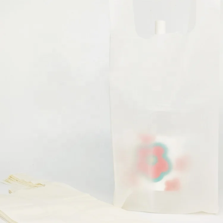 Bamboo biodegradable material compostable degradable vest carry drinks bags disposable bags