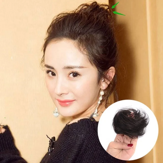 Hot Sale Wholesale Double Ball Head Straight Hair Circle Female Wigs Bud Fluffy Curly Flowers Human Hair