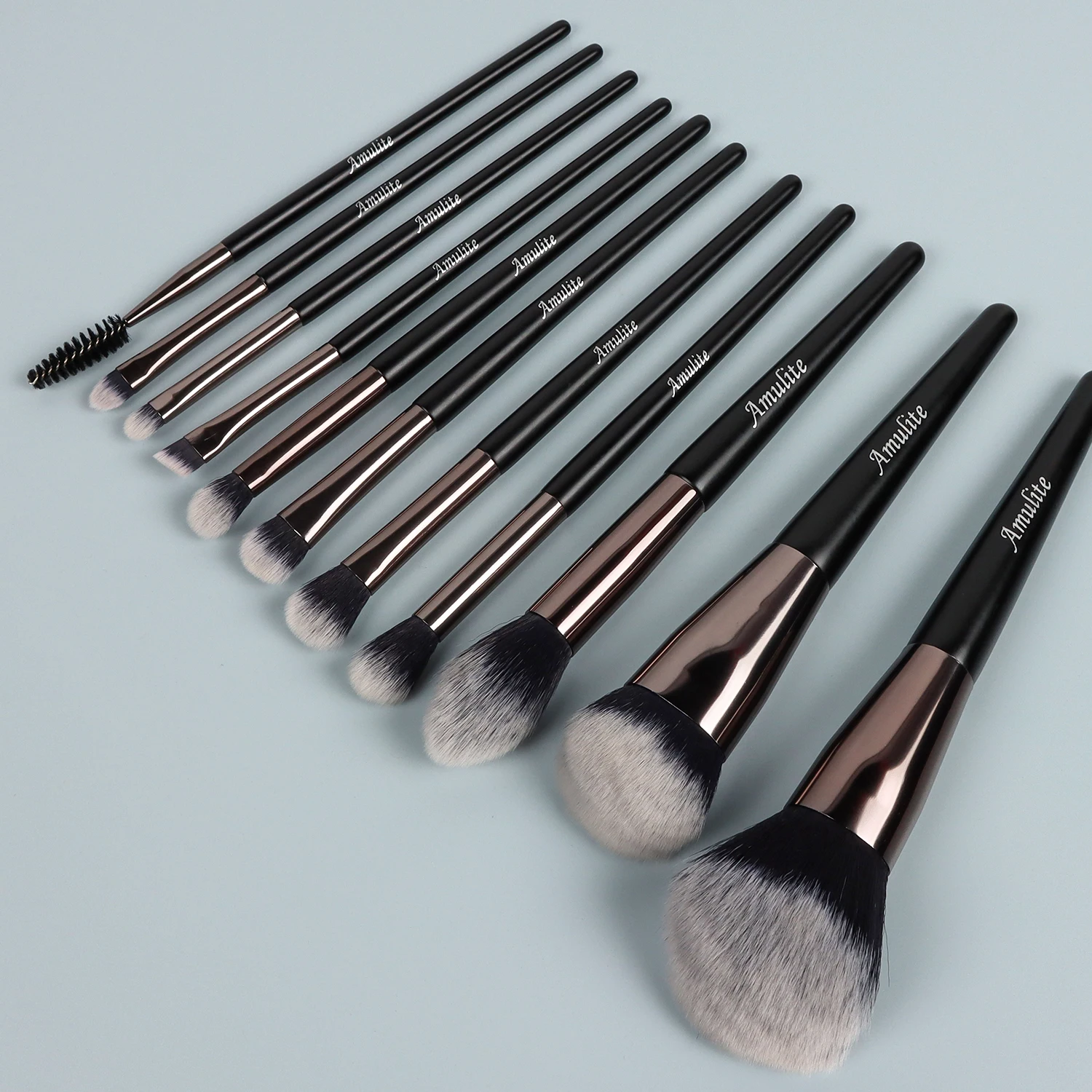 AMULITE cheap professional vegan buy wooden handle face kit tool custom logo 2022 new brushes bag tube makeup brush set cosmetic