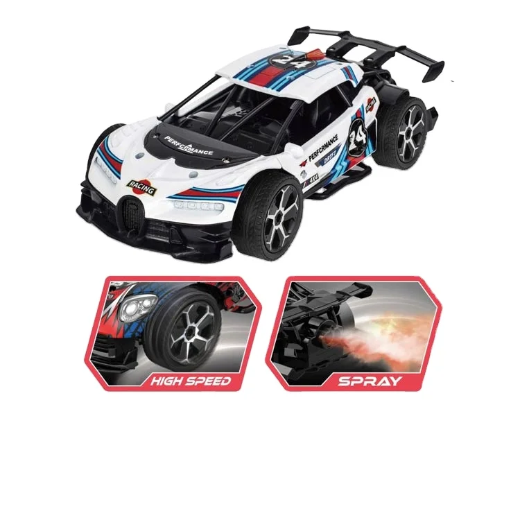 Hot selling   Alloy  high-speed and drift  spray 6-function RC black   with USB charger
