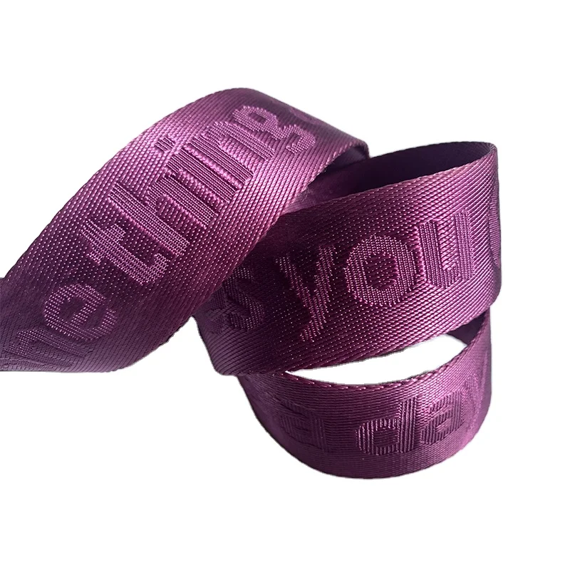 Custom Design Jacquard Logo Customized Printed Nylon woven Bag Webbing Belt for Luggage Bag Garment accessories
