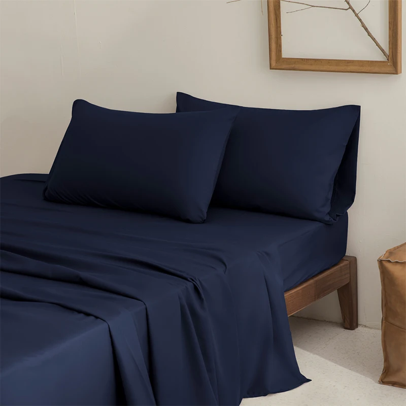 Wholesale King Single 4 Piece Microfiber Bed Sheets Set Luxury King Size Fitted Bedsheet Set Queen Size With Pillowcase