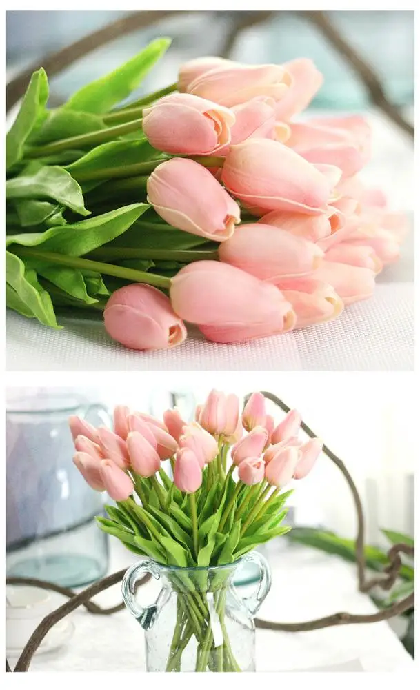 Wholesale Decoration Gift China Wedding Bouquet High Quality Faux Plants Flowers Decorative Artificial Latex Tulips Flower