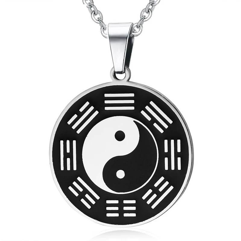 OEM ODM Chinese Traditional Yinyang Mood Pendant Necklace Stainless Steel Necklace for Men