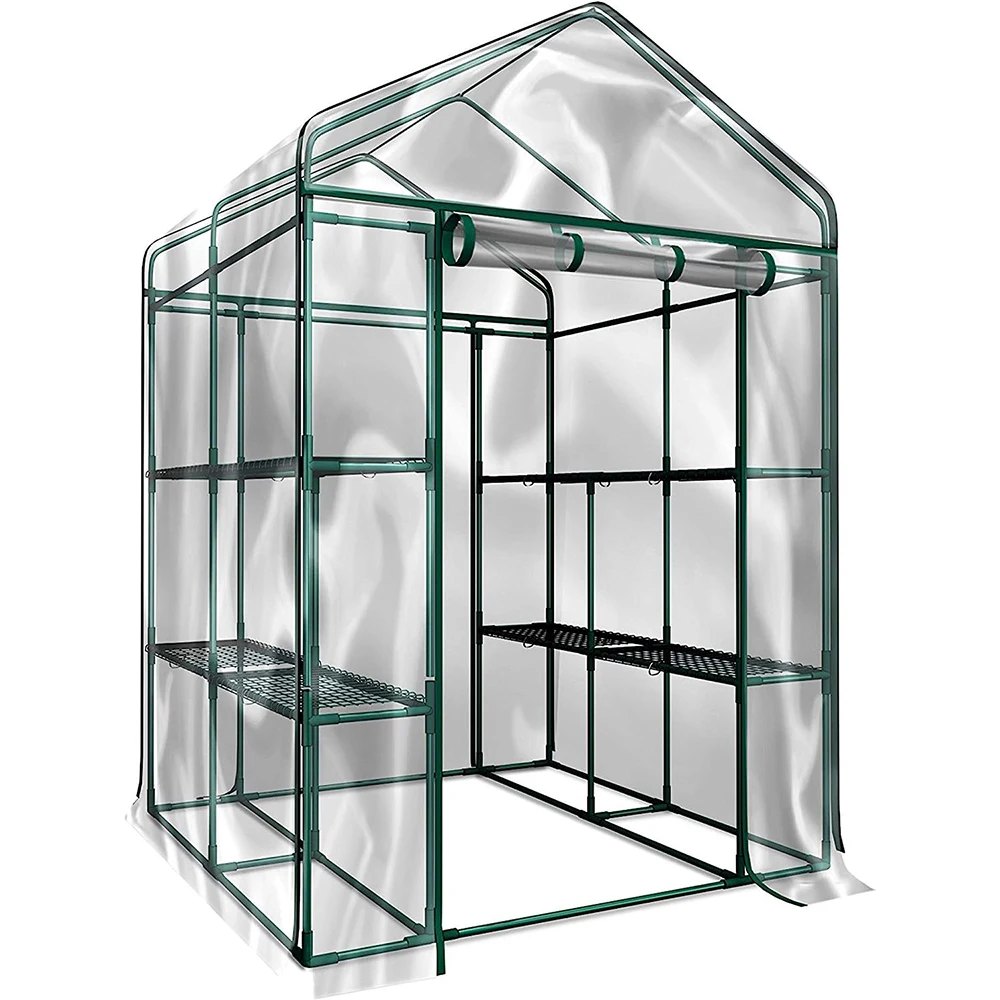Greenhouse- Indoor Outdoor with 8 Sturdy Shelves-Grow Plants, Seedlings, Herbs, or Flowers In Any Season-Gardening Rack