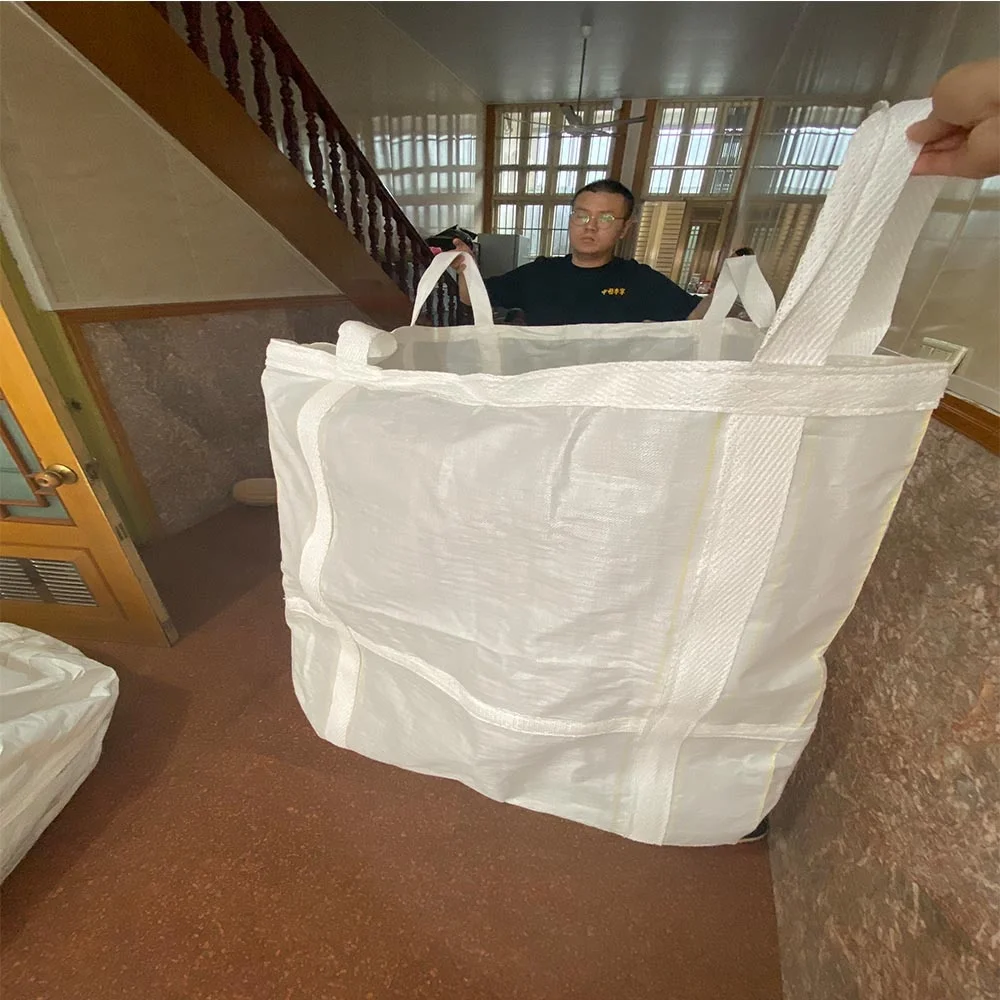 
China plastic PP FIBC big recycle jumbo bag 500kg 1000kg 1500kg 2000kg portable flour pp woven bag 