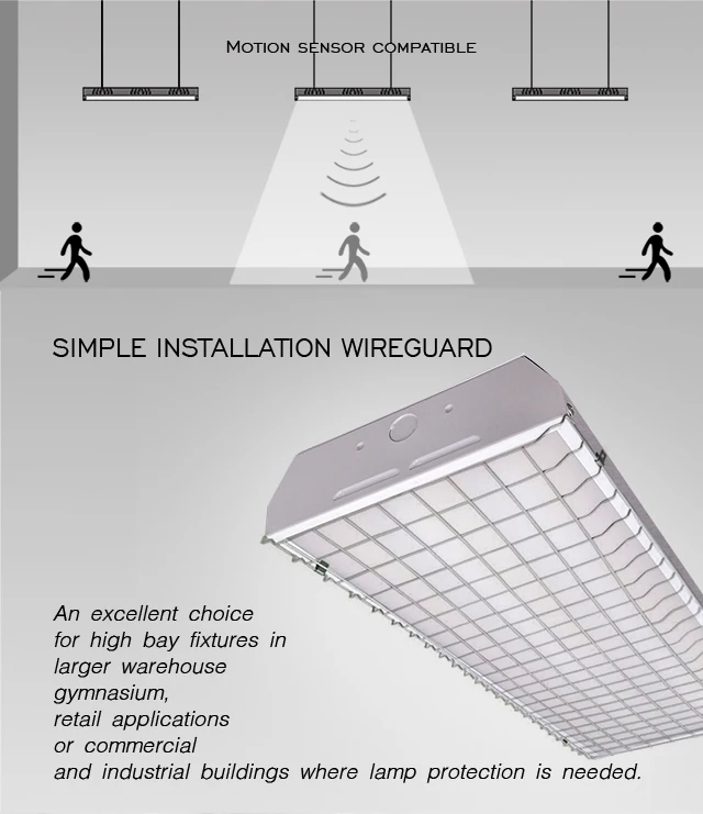  Best price Easy to install Led Highbay lights Jiangmen 2ft 50w 5 Years Limited