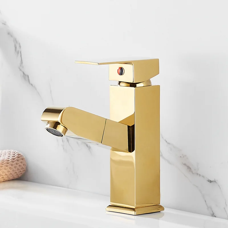 Gold  Basin Taps Tall Size Sink Waterfall bathroom Faucet Mixers