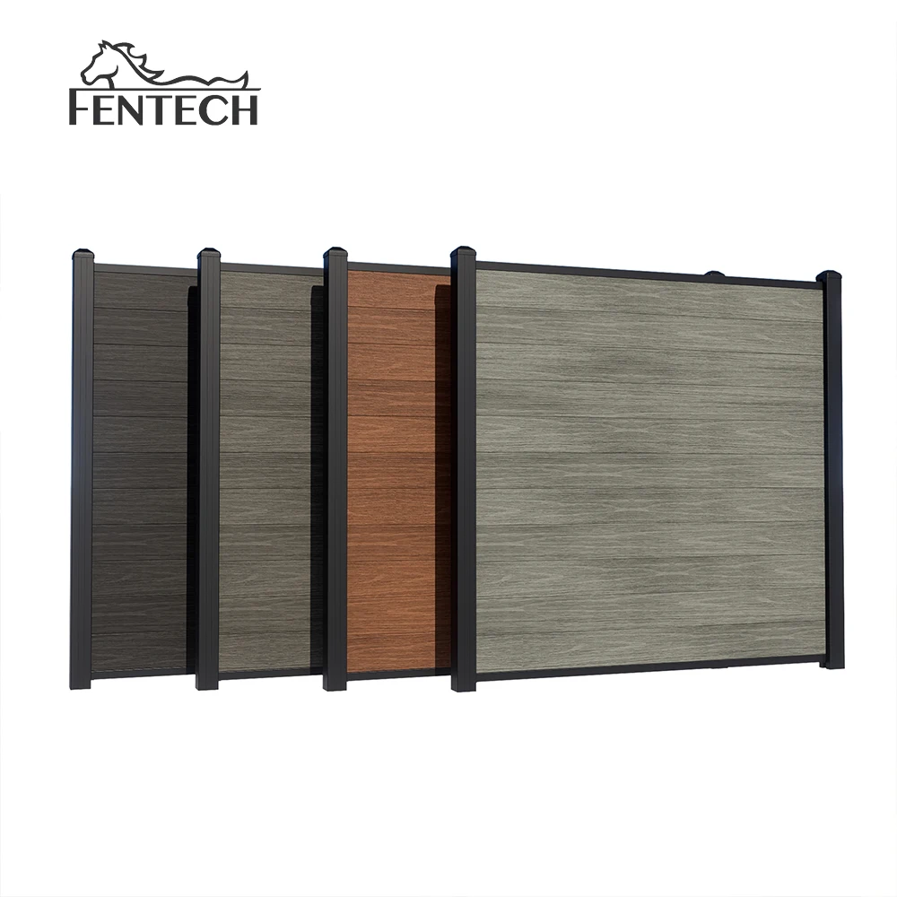 Factory Custom Wholesale New type all weather durable outdoor Gardenr WPC Composite Fence Security Waterproof Panel Set