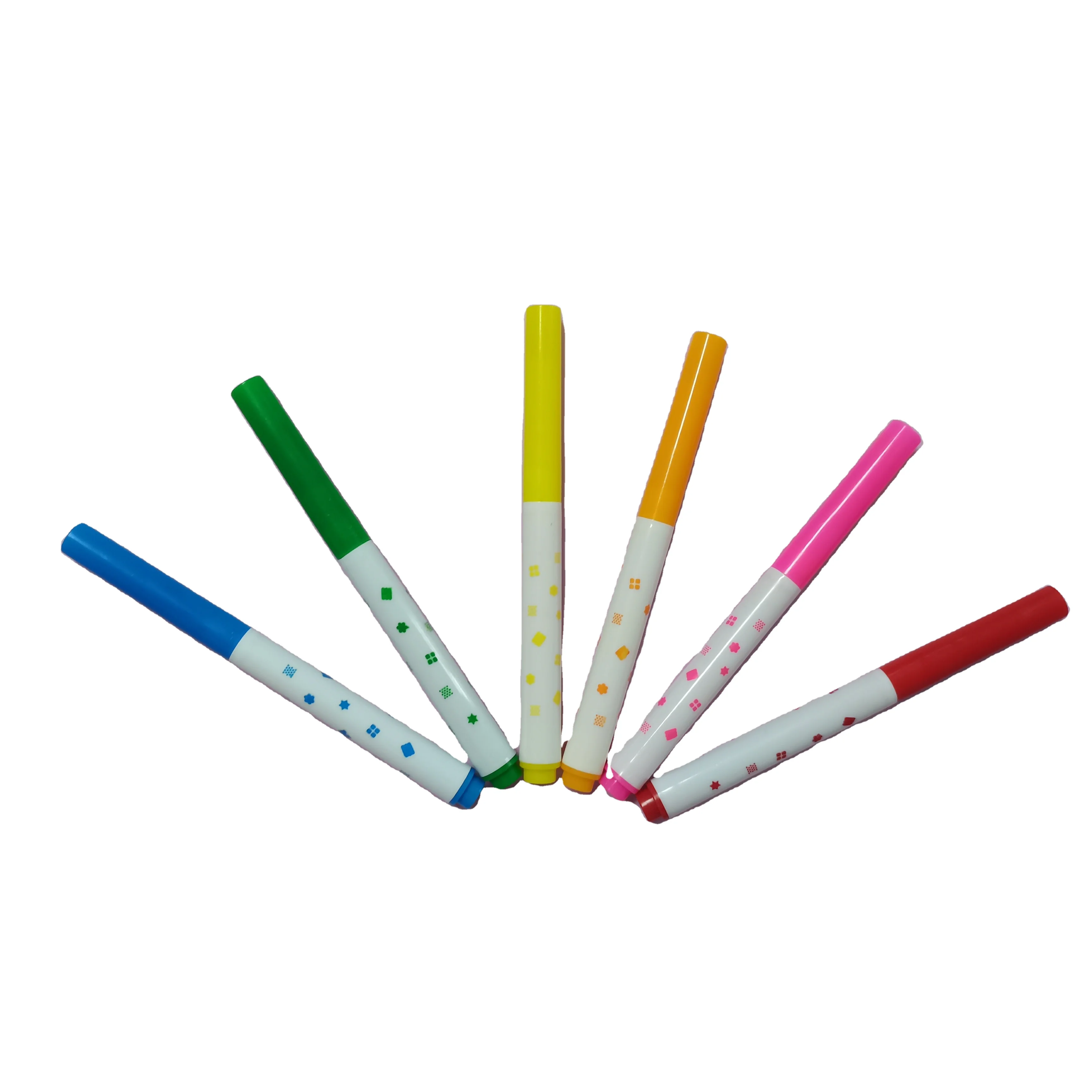 12 Colors Washable Non-Toxic Ink Jumbo Fiber Tip Water Color Pens for Kids Student Art