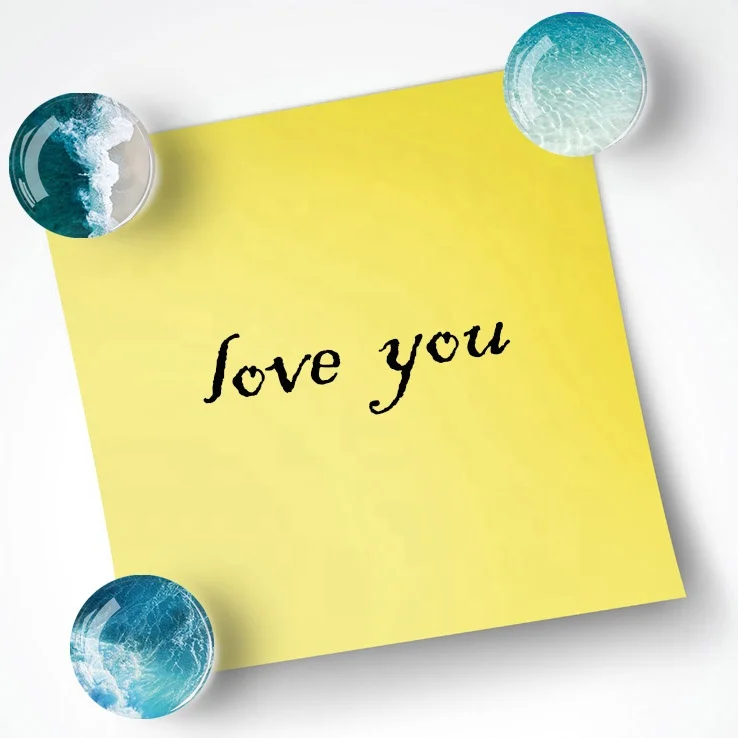 Custom Crystal Glass Refrigerator Magnet Whiteboard Stickers Home Decor Amazon Hot Selling Ocean Series