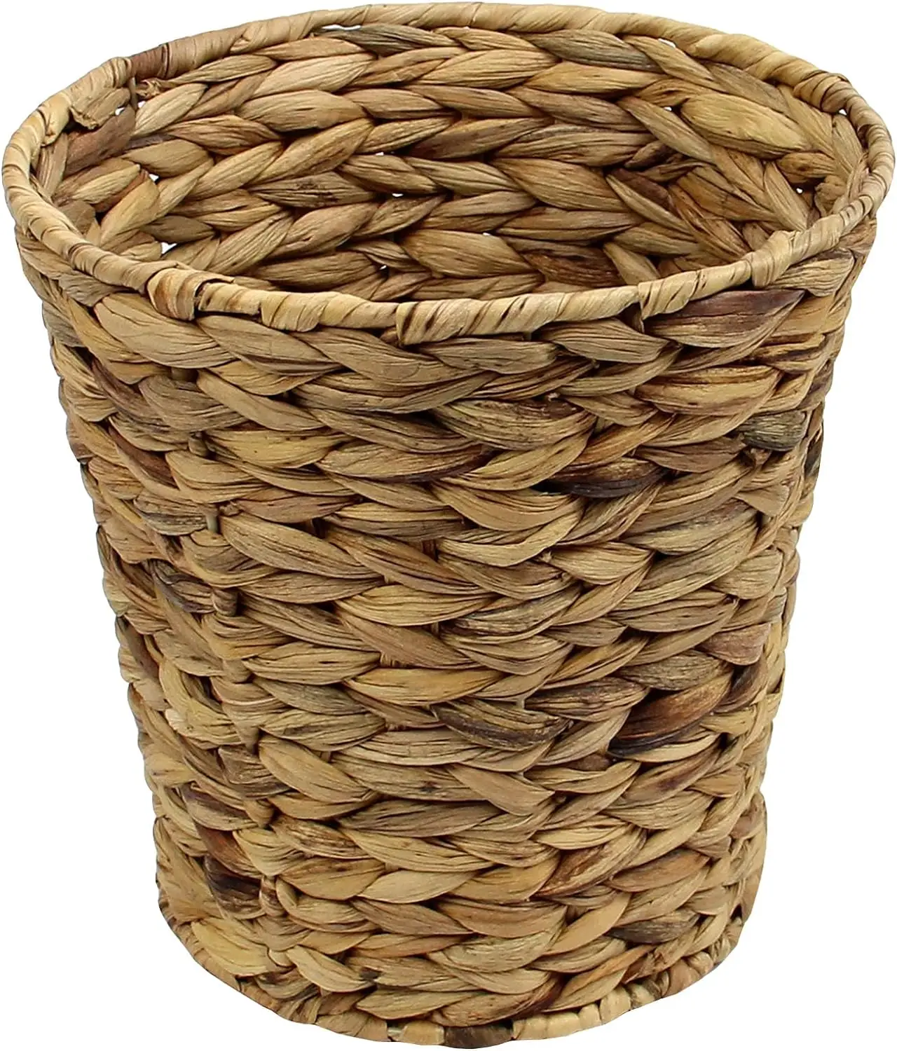 Wicker Rattan Waste Basket Woven Seagrass Trash Can Natural Water Hyacinth Round Storage Basket Woven Garbage Recycling Bin