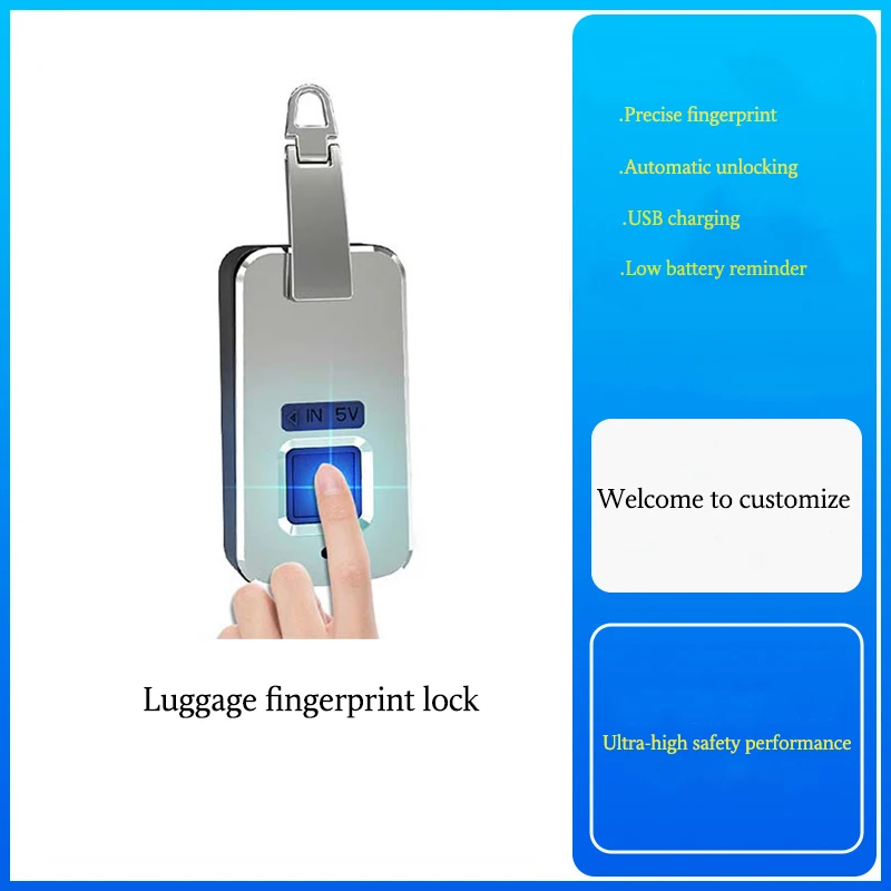 High-Tech Smart Handbag Access Control Lock Backpack Wallet Fingerprint Lock Embedded Bag Lock