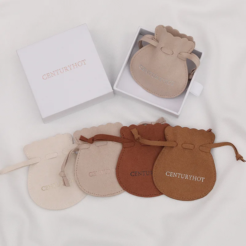 Lateefah OEM Custom Jewelry Packaging Velvet Drawstring Bags With Logo Printing