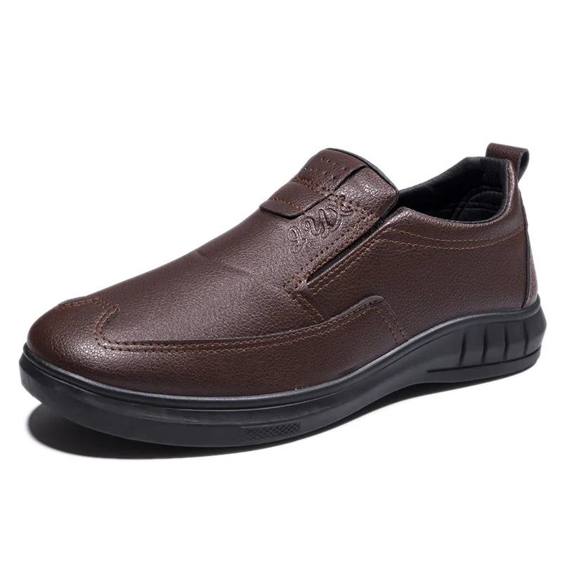 gym sport breathable genuine leather flat sneakers spring autumn running men shoes