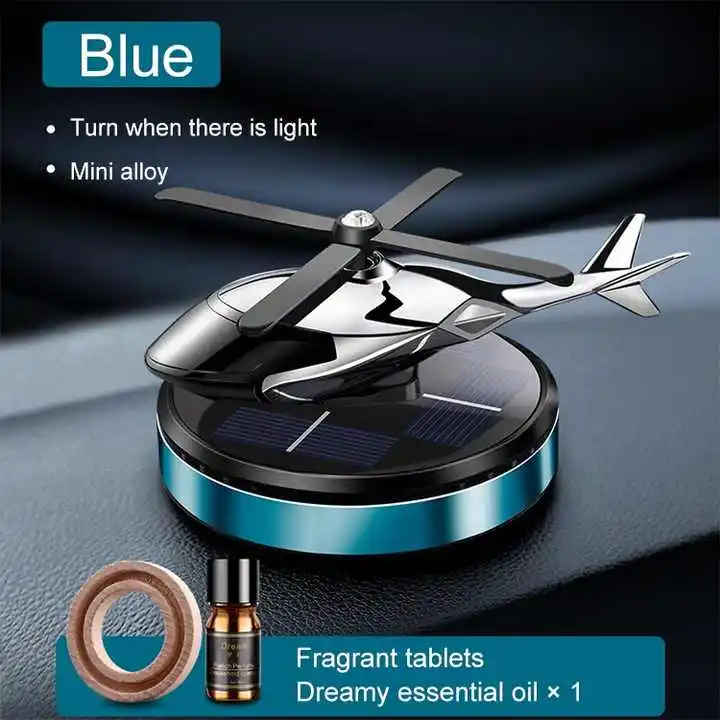 New Metal Solar Car Center Console Seat Type Helicopter Car Aromatherapy Essential Oil Lasting Fragrance Air Freshener