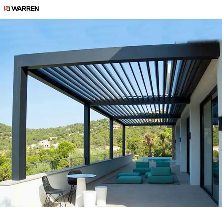 Warren Aluminium Louvered Pergola Bioclimatic Glass External Electric Outdoor Pergola