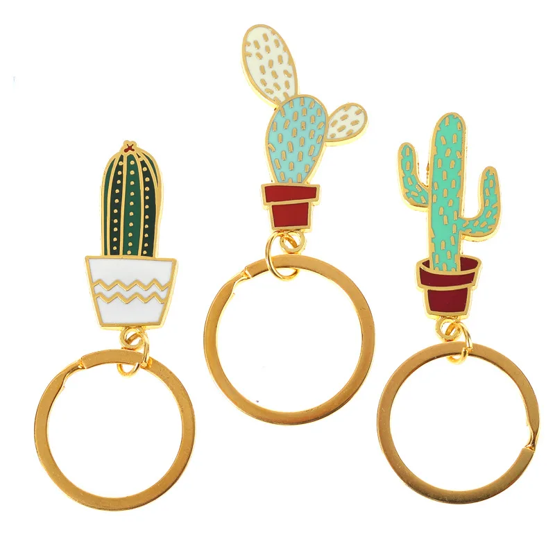 2022 factory custom personalized cute cactus cartoon keychain for girls