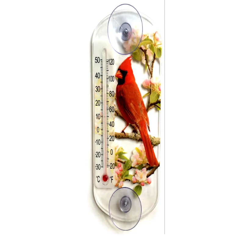 Well sale household flower and bird pattern adsorption mercury thermometer