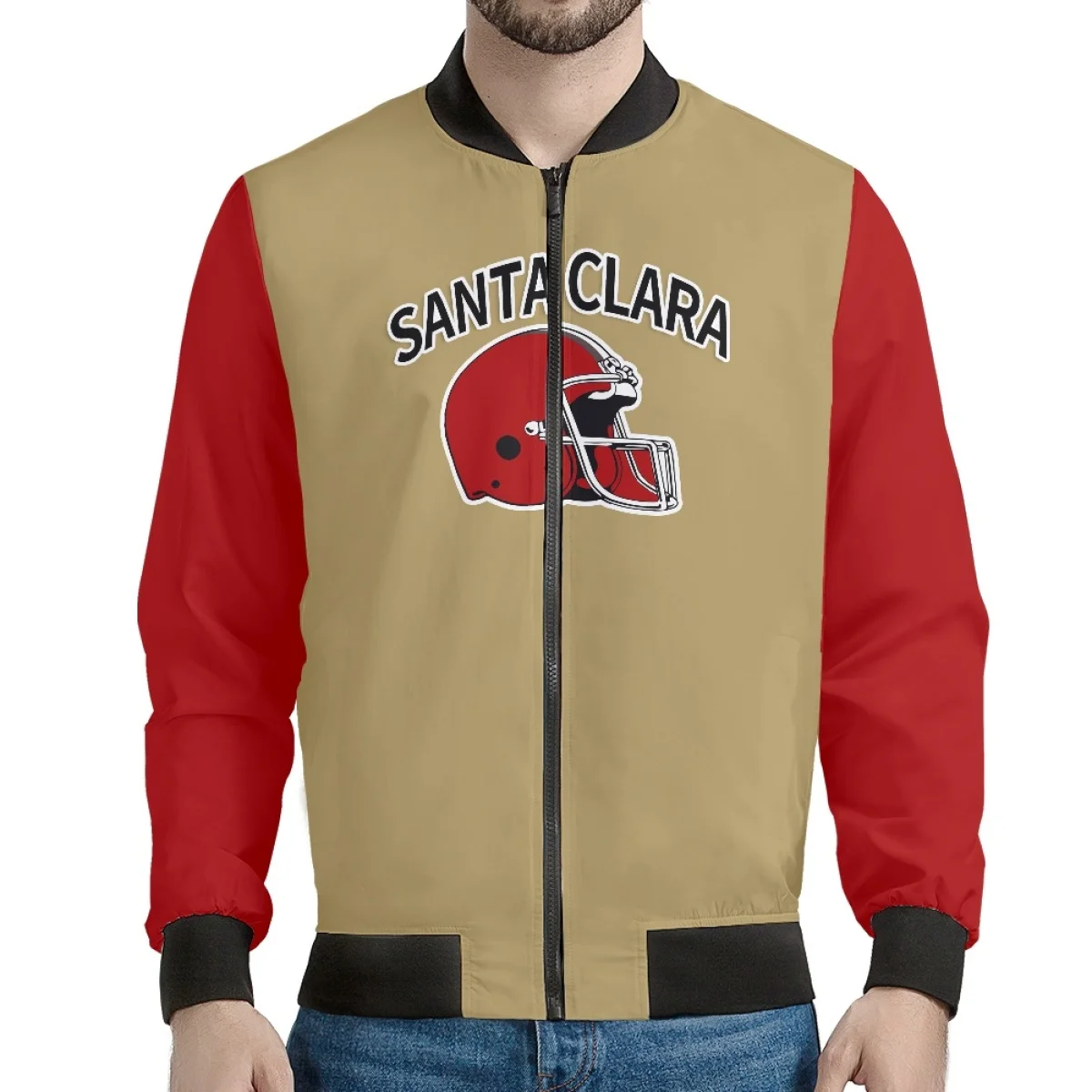 Custom San Francisco Football Team Print Loose Jacket Sublimation America 32 Football Team Number Polyester Jacket