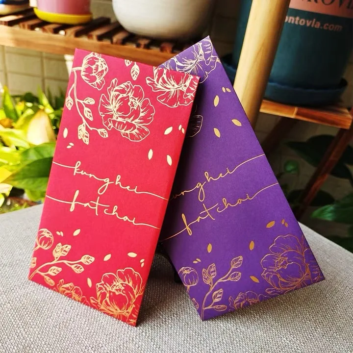 Envelope with button and string closure Custom Envelope chinese new year red pocket