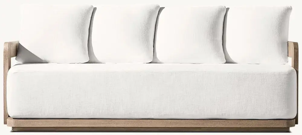 Luxury All-weather Waterproof Teak Garden Furniture Set Outdoor Sectional Patio Furniture Lounge Solid Teak Garden Sofa Set