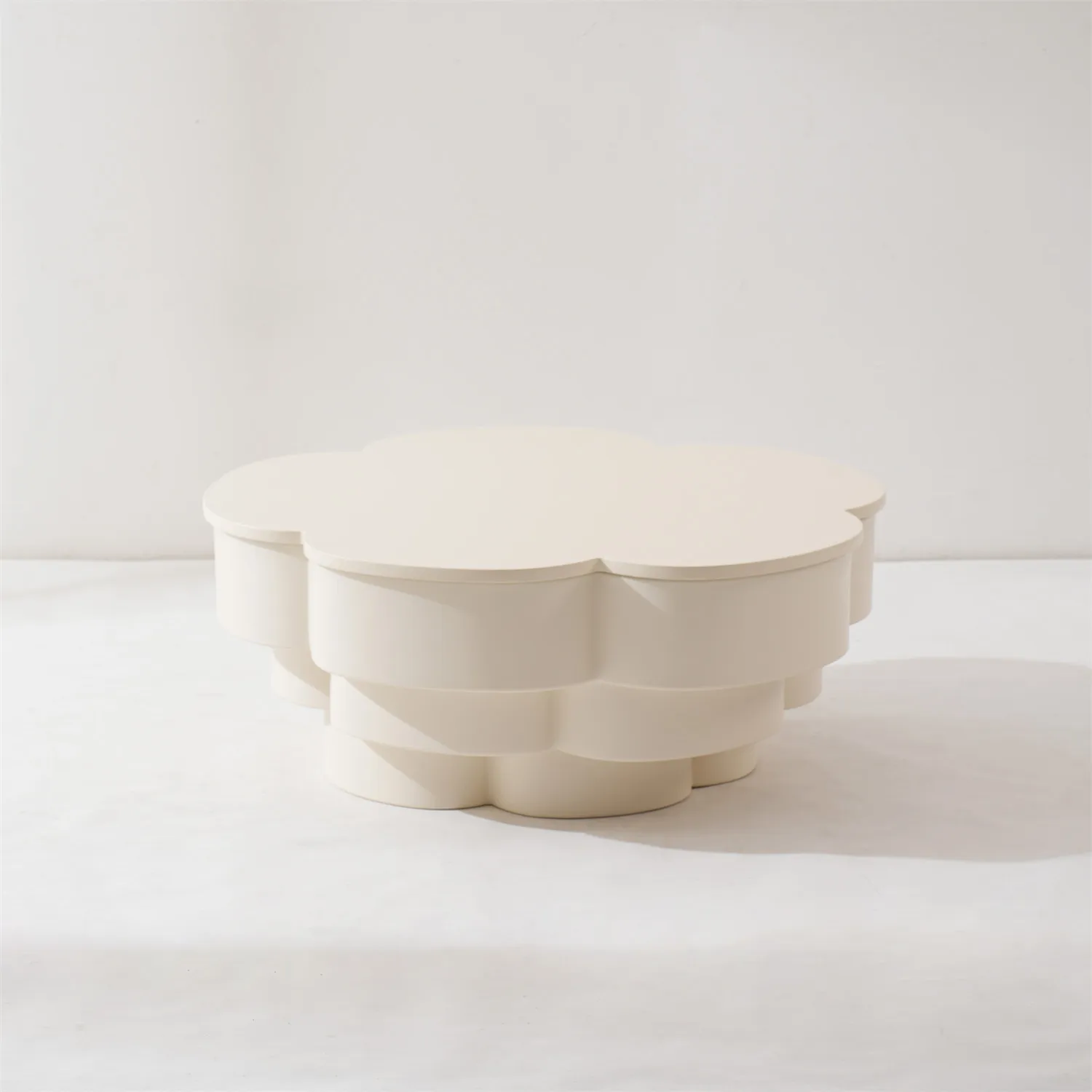 Designer Home Furniture Minamilst Modern Japandi Nordic Living Room Round White Plastic Coffee Side Table