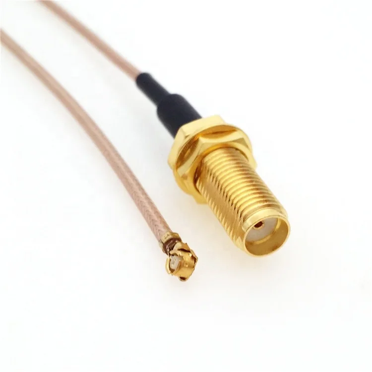 RF coaxial cable UFL / IPEX female to SMA female17mm thread leng nut fixing flange RG178 cable UFL / IPEX-K SMA-KY antenna cable