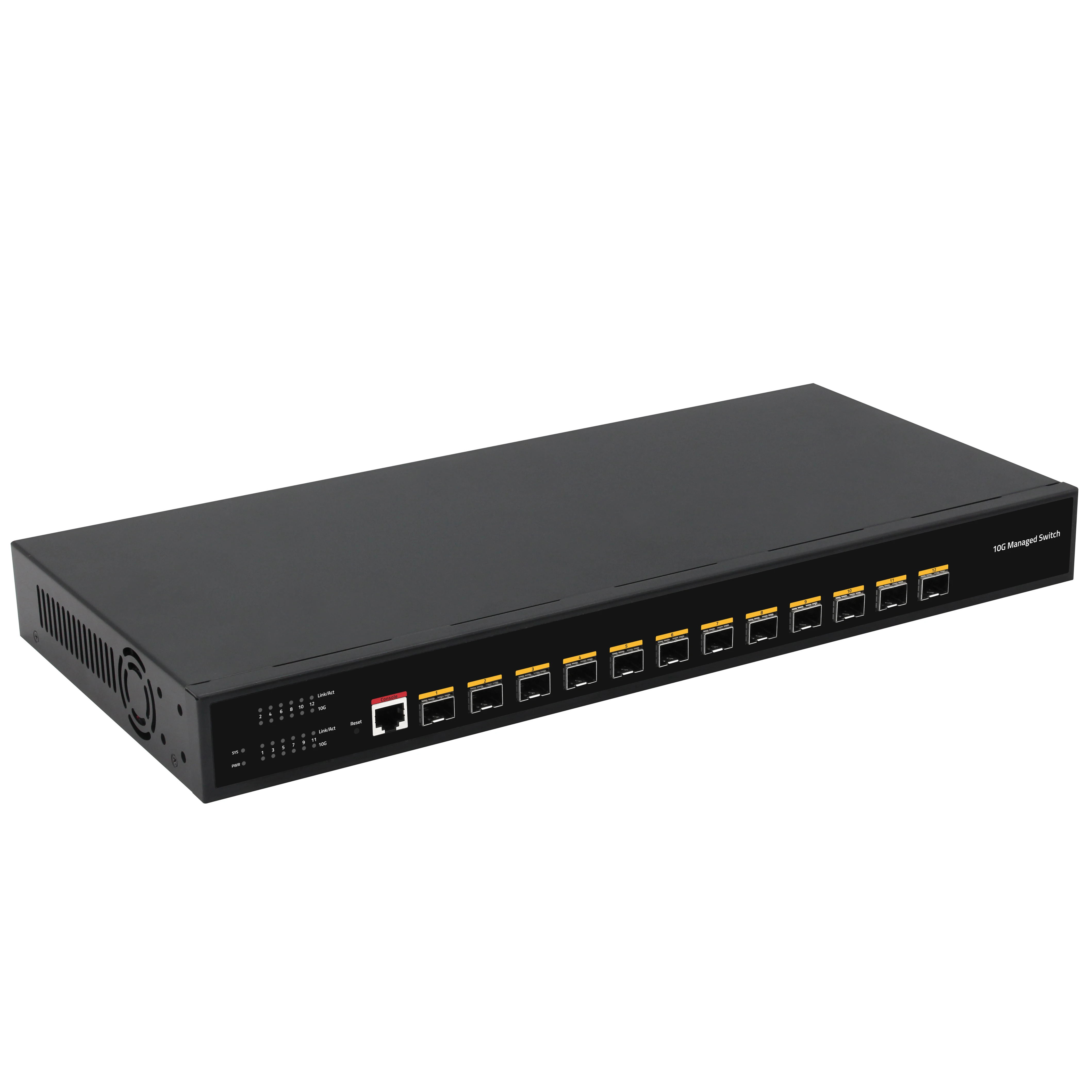OEM 12-портовый 10g управляемый сетевой коммутатор с QoS и SNMP волоконно-оптический коммутатор для центра обработки данных ISP Telecom
