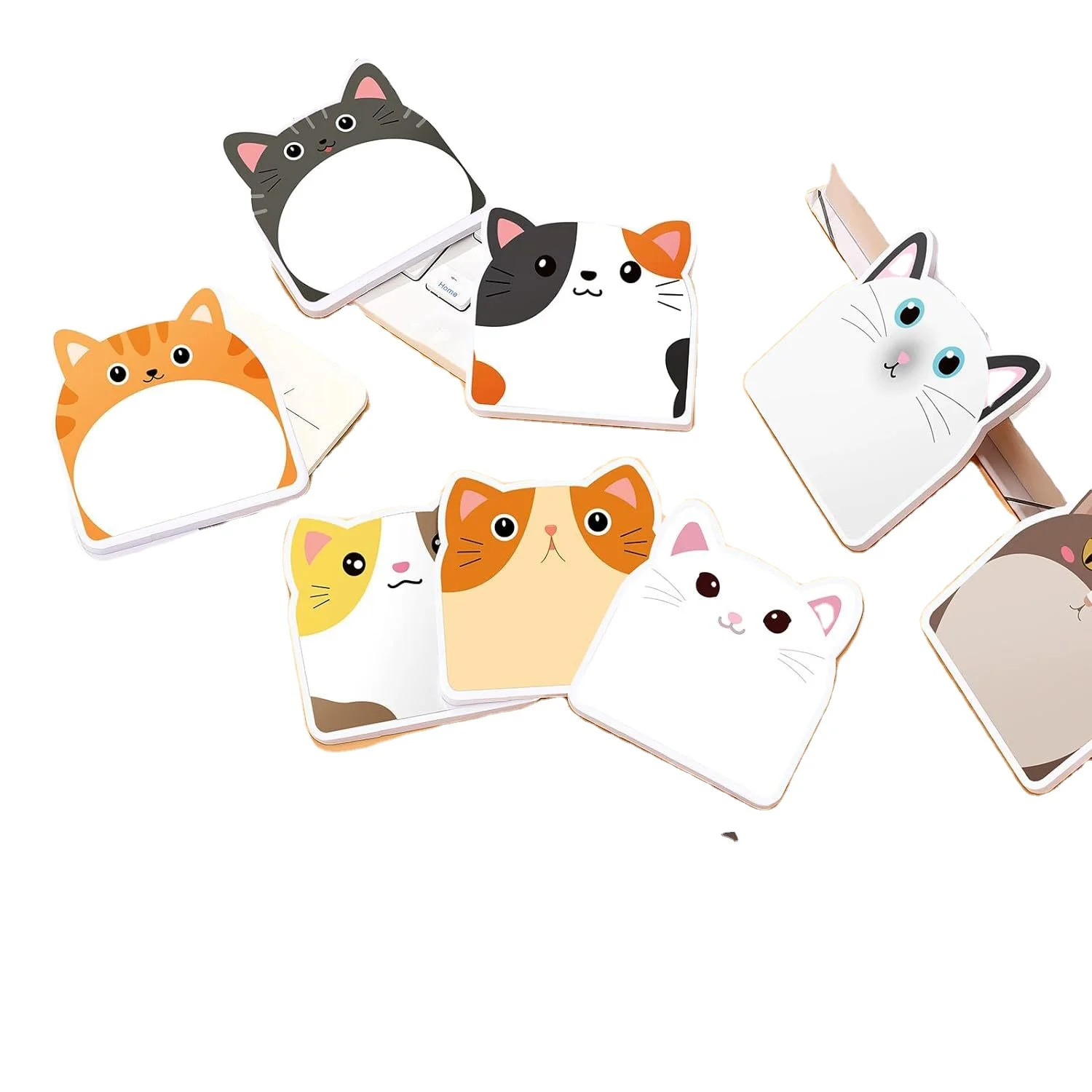 Cartoon Cat shape Notepad self-adhesive Sticky note Message note Irregular shape Decorative sticker customizable