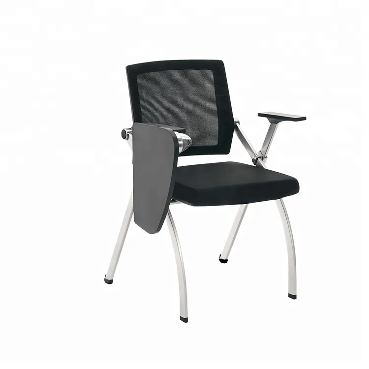 Inserted Dupont Elastic Band Modern Plastic Chair With Ventilated Mesh Back