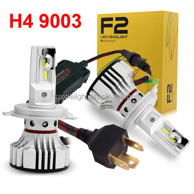 Hot selling F2 Led Headlights bulb White High/low Beam 12V 36W 6000LM Headlamp H4 H13 5202 9012 for Universal Cars