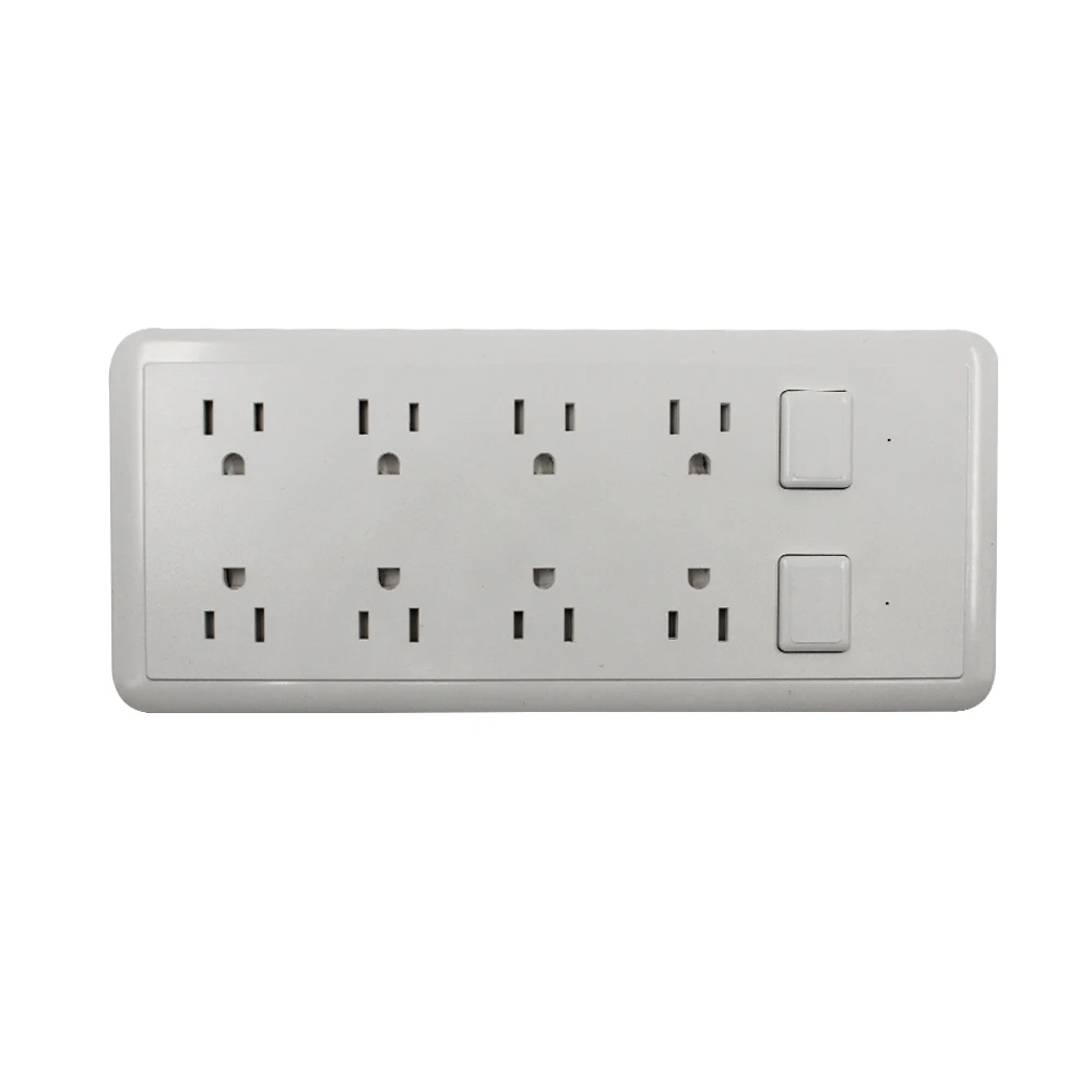 Power Strip 8 Way Outlet Switched Multi Plug Extension Lead Charger Power Electric Sockets With Retractable 6ft Power Cable