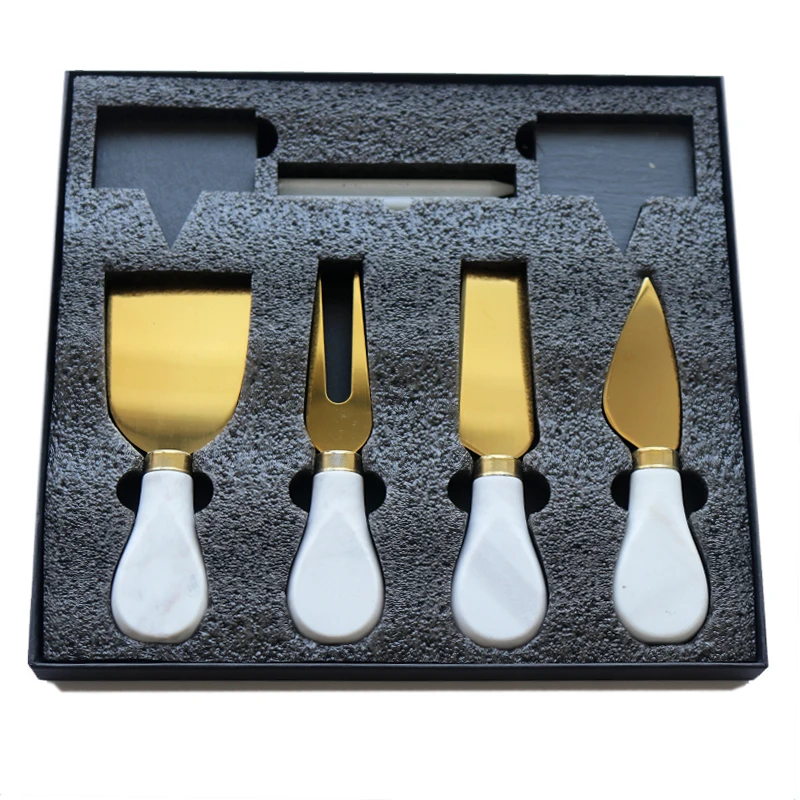 Quality Gold color 3pcs Gold  Knife Set Stainless Steel  Cheese Cake Cutter dessert cutlery