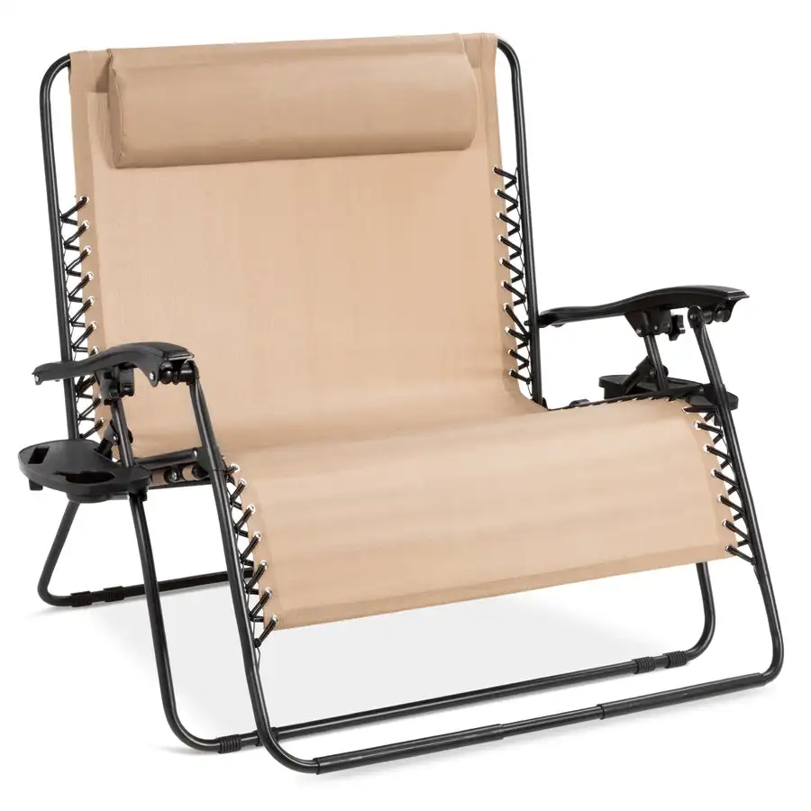 Danlong  Outdoor 2 person double beach lounge chair folding chair garden sun lounger zero gravity chair