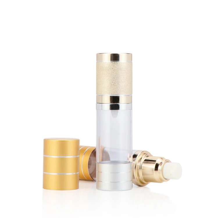 15ml 30ml 50ml 100ml 120ml vacuum cosmetic serum packaging cylinder plastic pump lotion cream aluminum airless bottles